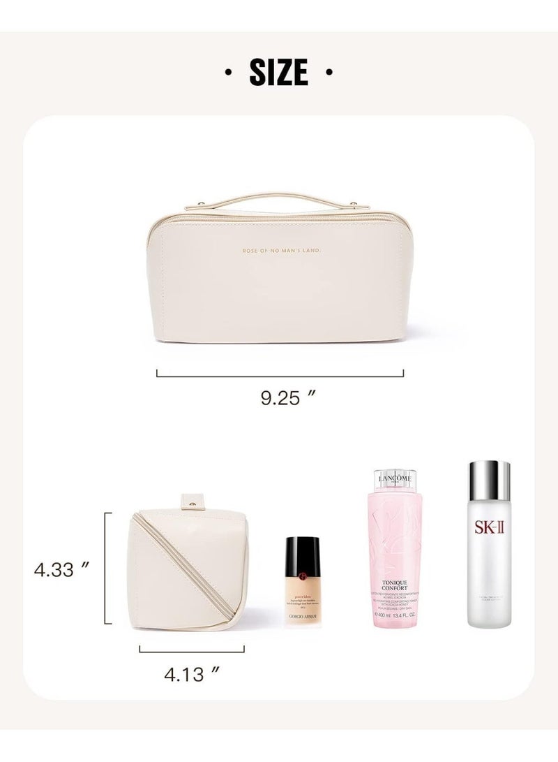 Travel makeup bag, large capacity cosmetic bag for women, lightweight, waterproof, open and flat toiletry organizer, 23 x 10 x 11 cm, travel accessory - Image 2