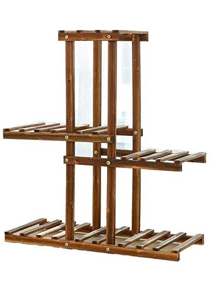 LINGWEI Multi Tier Plant Stand Flower Pots Stand Solid Wooden Plant Flower Pots Display Stand Plant Holder Shelves Multiple Flower Pot Holder Display Shelf For Home Patio Garden  - Image 3