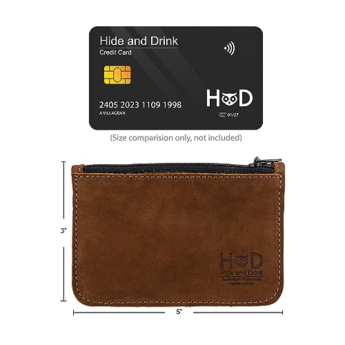 Hide & Drink, Zippered Wallet, Card Case, Folded Bills Storage, Coin Organizer, Travel Accessories, Full Grain Leather, Handmade, Swayze Suede - Image 5