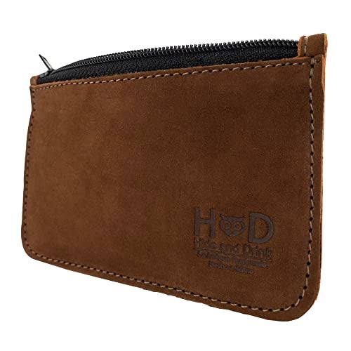 Hide & Drink, Zippered Wallet, Card Case, Folded Bills Storage, Coin Organizer, Travel Accessories, Full Grain Leather, Handmade, Swayze Suede - Image 3