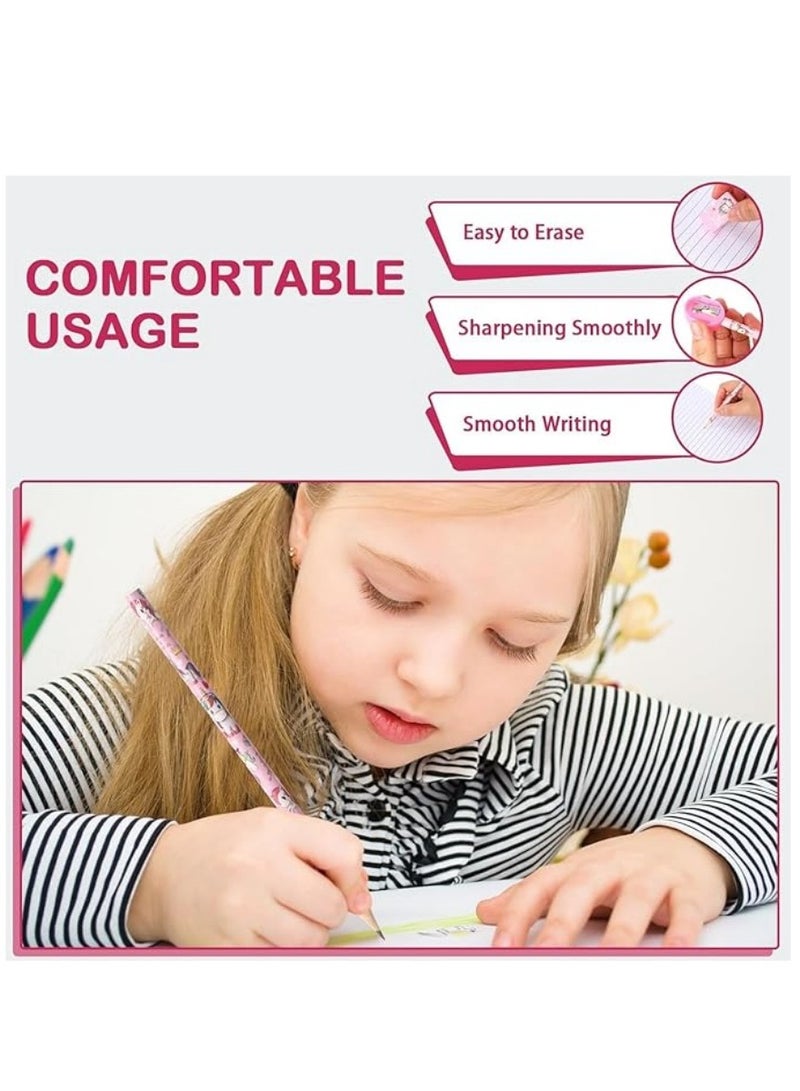 DAILYCHIC 12 Boxes Stationery Set，Back to School Supplies Kit for Kids Including Pencils Eraser Ruler Sharpeners for Students Gifts Classroom Rewards Party Favors (Unicorn) - Image 5