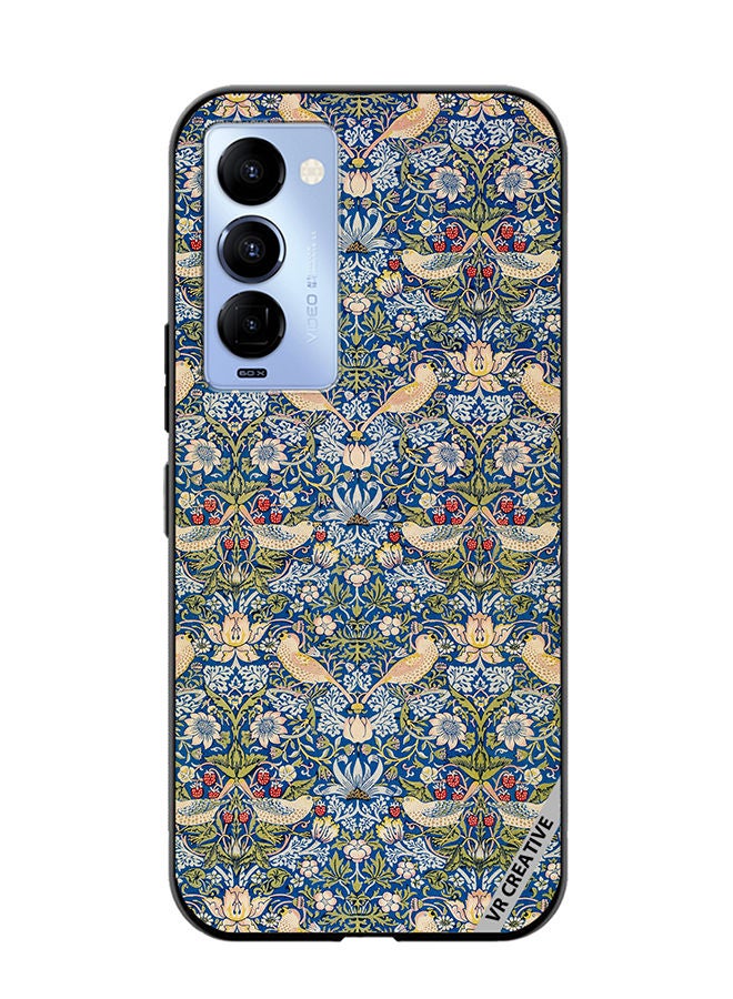 VR CREATIVE Protective Case Cover For Tecno Camon 18/18 P Splash Flower Design Multicolour - Image 1