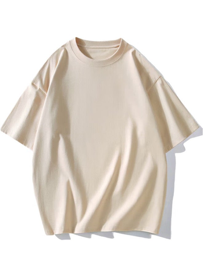 GENIOLAMODE Men'S Short Sleeve T-Shirt Solid Color Loose Fit Casual Pure Cotton Five-Point Sleeve Summer Comfortable T-Shirt - Image 1