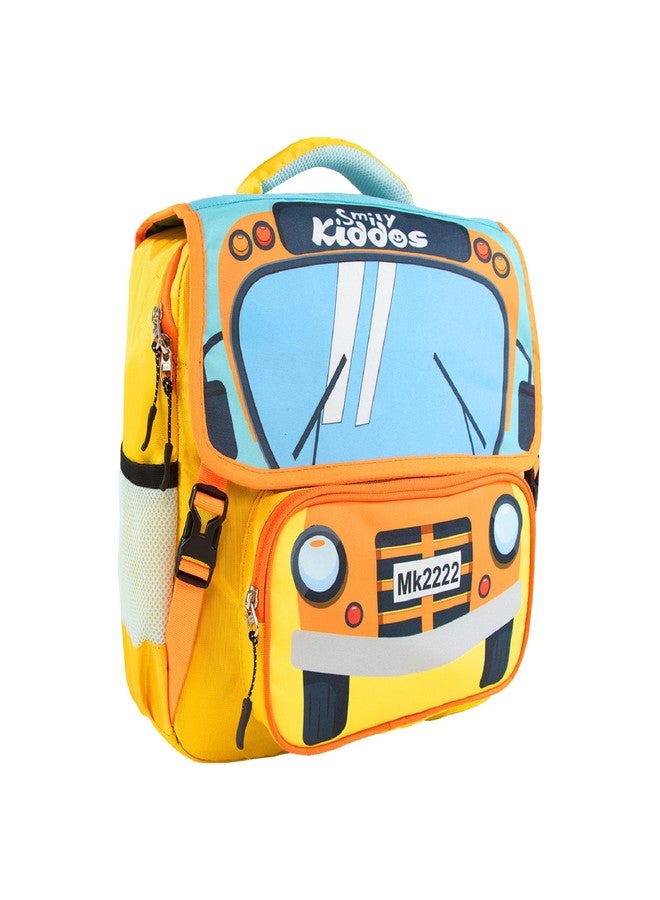 Smily Kiddos School Bags for Kids - School Bus Theme Bag for Kids, Boys, Lightweight (Yellow) - Image 3