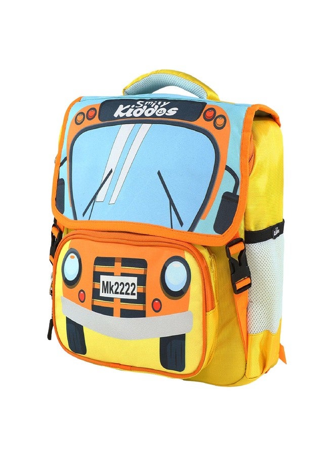 Smily Kiddos School Bags for Kids - School Bus Theme Bag for Kids, Boys, Lightweight (Yellow) - Image 2