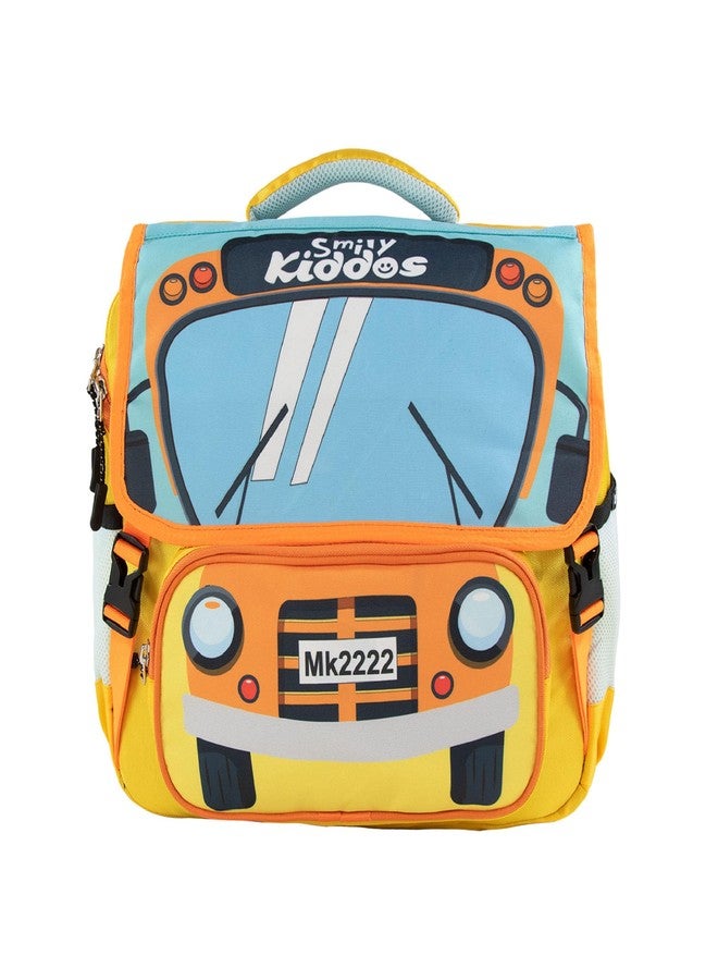 Smily Kiddos School Bags for Kids - School Bus Theme Bag for Kids, Boys, Lightweight (Yellow) - Image 1