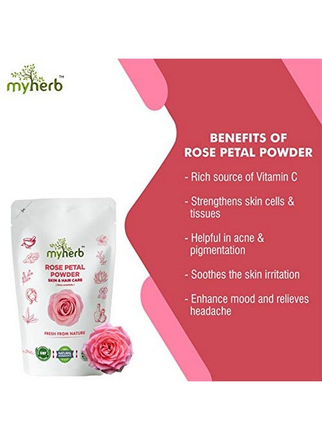 myherb Pure & Natural 100% Organic Double Filtered Rose Petal(Rosa Centifolia)Powder;;Ayurvedic Formula Powder;;For Skin Face Pack Mask For Fairnesstanning&Glowing Skin ;; For Man & Women 227 Gm  - Image 5