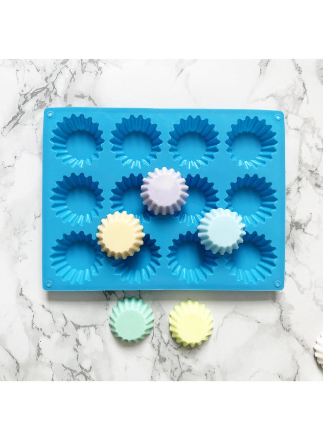 Silicone 12 Mafen Cup 142 Chocolate DIY Cake Ice Cube Biscuit Pastry Handmade Baking Mold-Color:Blue - Image 5