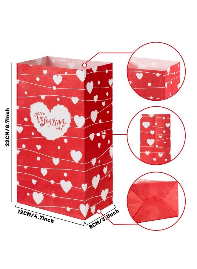 Whaline 60 Pack Valentine'S Day Paper Gift Bags Heart Love Bags For Valentine Party Favors Classroom Galentines Day Sweetest Day Goodies And Treats - Image 2