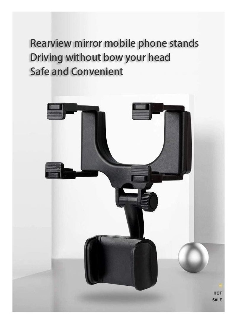 Car Rearview Mirror Mobile Phone Stands Navigation Bracket Adjustable Telescopic Mobile Phone Holder - Image 2