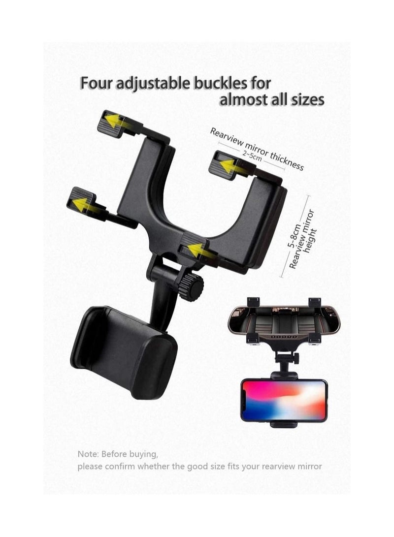 Car Rearview Mirror Mobile Phone Stands Navigation Bracket Adjustable Telescopic Mobile Phone Holder - Image 3