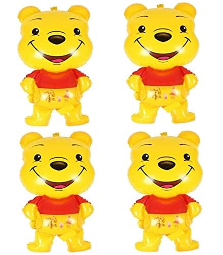 Evisha 4 Pcs Pooh Cartoon Character Foil Aluminium Balloons - Image 2