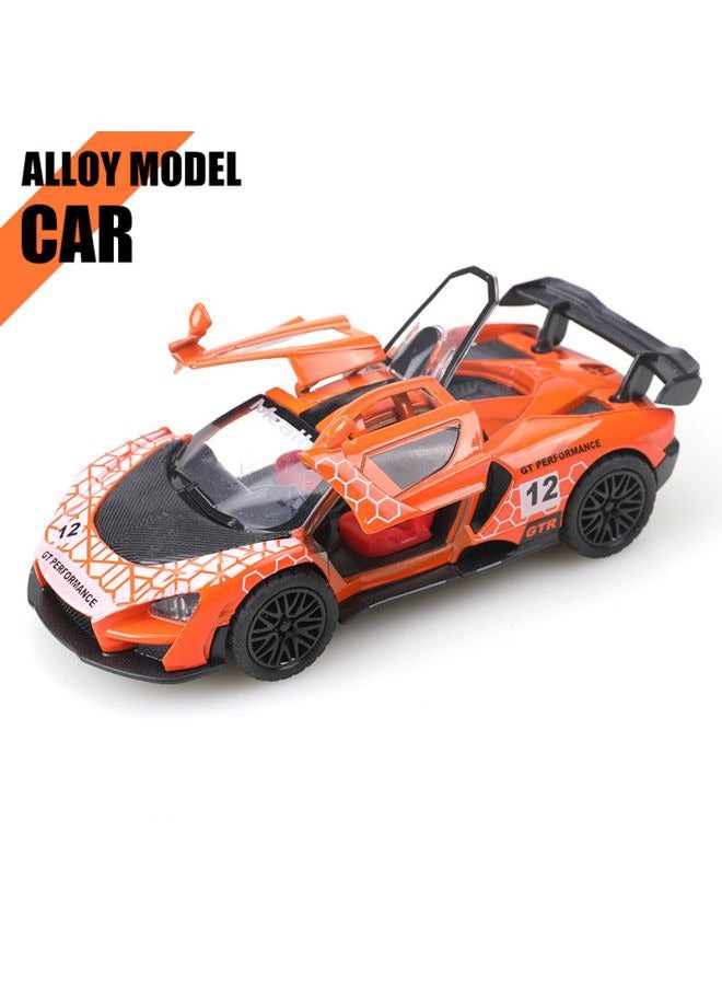 HALAMODO 1:36 Alloy Sports Car Model , Pull-Back Toy Car , Model Car for Kids Boy Girl Gift , Collectible Display ,Orange - Image 3