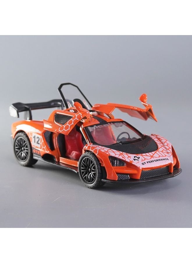 HALAMODO 1:36 Alloy Sports Car Model , Pull-Back Toy Car , Model Car for Kids Boy Girl Gift , Collectible Display ,Orange - Image 4