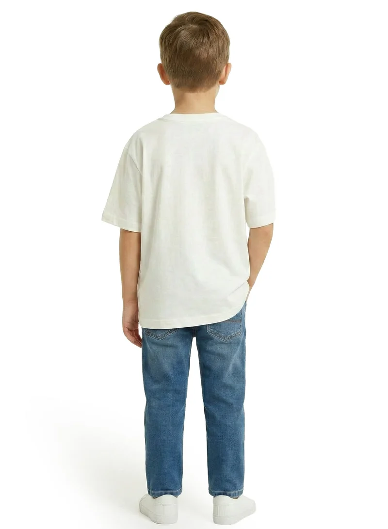 Trucare  Toddler Boys Smurfs Graphic Oversized T-Shirt for Kids | Best Price UAE