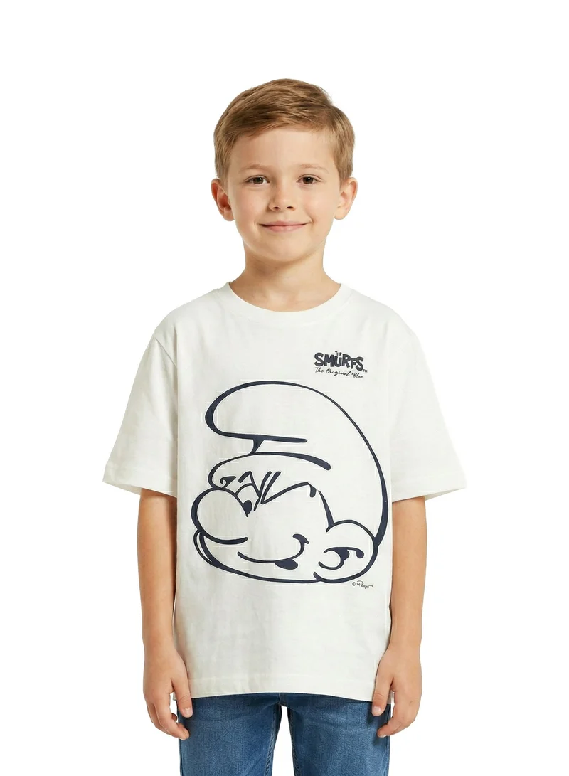 Trucare  Toddler Boys Smurfs Graphic Oversized T-Shirt for Kids | Best Price UAE