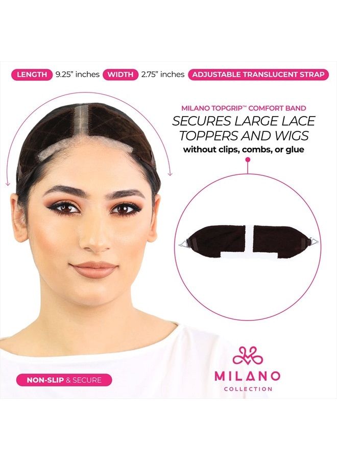 MILANO COLLECTION Lace TopGrip: No-Slip Comfort Band for Securely Wearing Lace Front Wigs, Wig Grips, Wig Caps & Glueless Wig Bands, Size Large, Chocolate Brown - Image 3