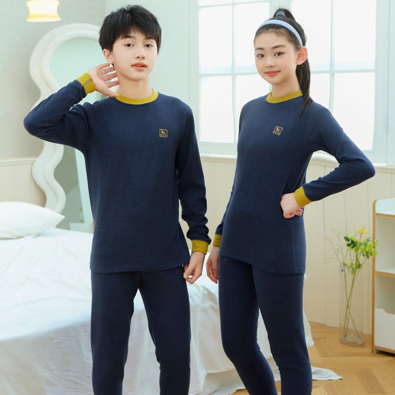 Youth Thermal Underwear Suit Winter Junior High School Students Wool Silk Autumn Clothes Autumn Trousers Boys And Girls Pajamas - Image 5