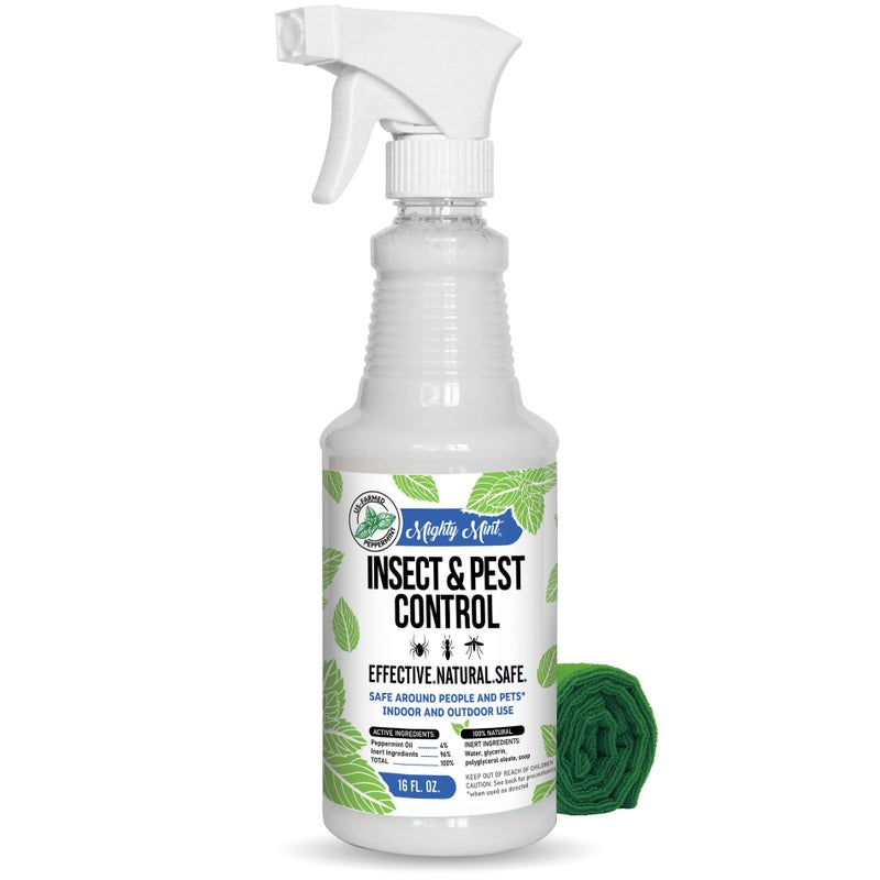 Mighty Mint Peppermint Oil Insect Repellent Spray â€“ Indoor & Outdoor Bug Control for Spiders, Ants, Roaches, and More â€“ Plant-Based, Extra-Strong Formula - 16 oz - Image 1