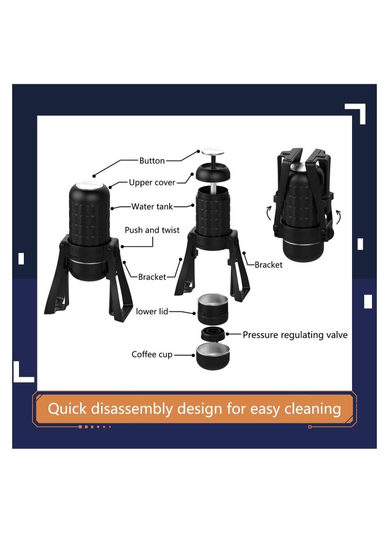 Generic - Portable Coffee Maker Specialty Portable Espresso Coffee Machine for Travel, Car Manually Coffee Maker, Camping Gadgets, Coffee Gifts for Coffee Lovers - Image 1
