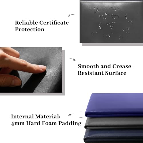 Happy Secret Diploma Cover 8.5"x 11" Diploma Holder Graduation Certificate Holders Smooth Leather (Black) - Image 3