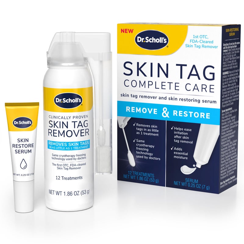 Dr. Scholl's Complete Care Skin TAG Remover, 12 Ct // Removes Skin Tags & Restores Skin's Appearance, FDA-Cleared, Clinically Proven, 12 Treatments Plus Hydrating Serum - Image 1
