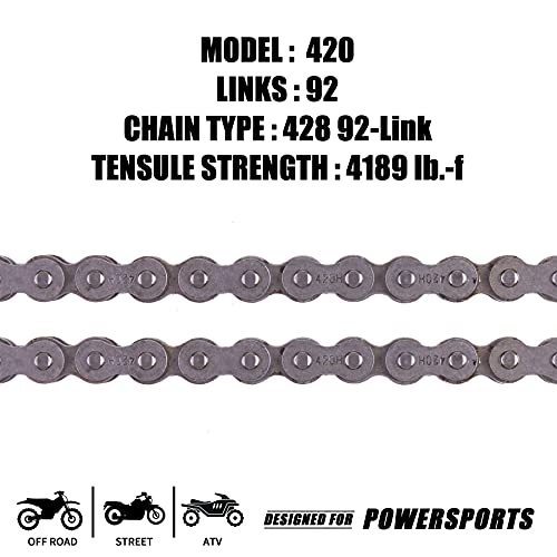 MRELC 420H Motorcycle Chain+ Chain Breaker,92-Link Heavy Duty Drive Chain - Image 2