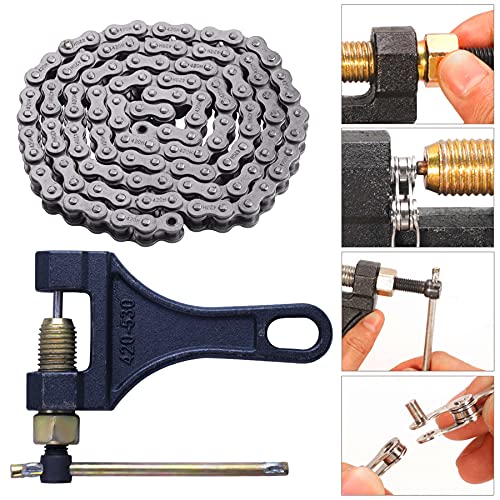 MRELC 420H Motorcycle Chain+ Chain Breaker,92-Link Heavy Duty Drive Chain - Image 4