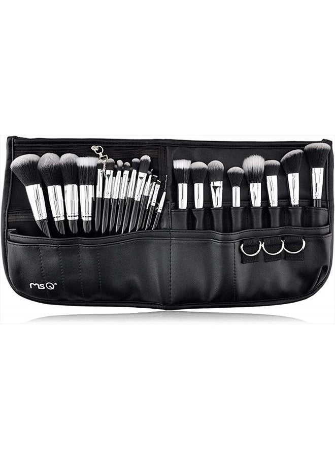 MSQ Makeup Brushes Set 29pcs Professional Cosmetics Brushes with Belt Waist Makeup Bag (Foundation, Powder, Creams, Liquids & Eye Brushes) for Women/Girls/Artists/Holiday gifts/travel 