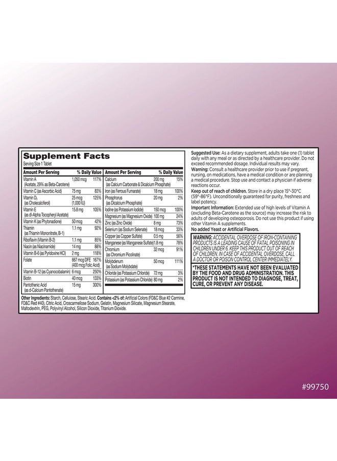 Quality Choice Womens Multivite Multivitamin Tablets For Daily Health Support Formulated For Women Under 50 In 120 Count Bottles  - Image 4
