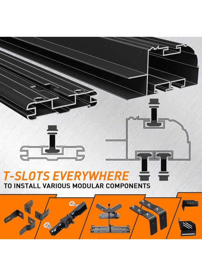 WILDROAD Aluminum Roof Platform, 71" x 47" Universal Flat Roof Rack Heavy Duty Roof Rack Platform with 10 Sets Eye Bolt Nut and T-Screws Anchoring Kit Fits for SUV, Truck - Image 3