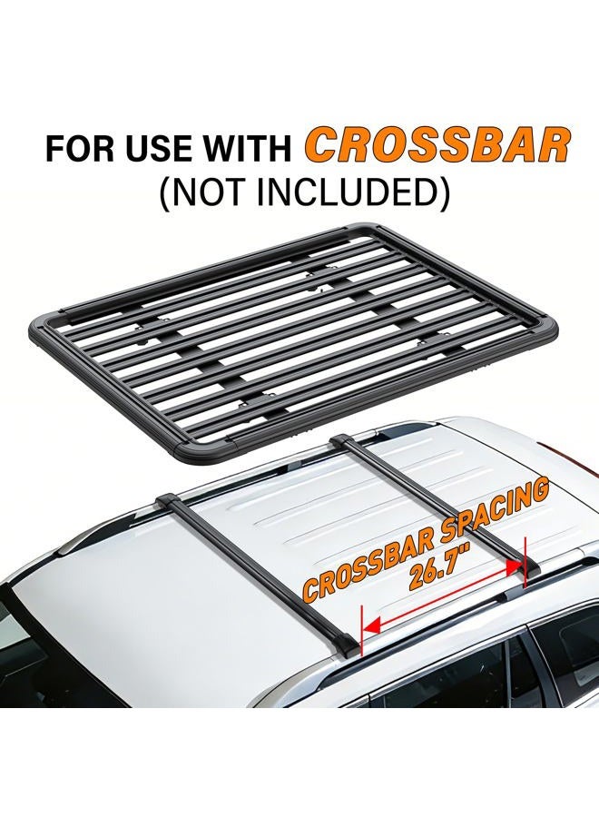 WILDROAD Aluminum Roof Platform, 71" x 47" Universal Flat Roof Rack Heavy Duty Roof Rack Platform with 10 Sets Eye Bolt Nut and T-Screws Anchoring Kit Fits for SUV, Truck - Image 4