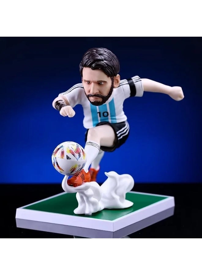 ميسي تمثال ميسي القابل للتحصيل تمثال نجم كرة القدم PVC لديكور المكتب ولمجموعة عشاق كرة القدم - Image 1