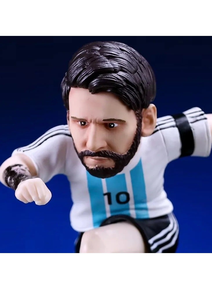 ميسي تمثال ميسي القابل للتحصيل تمثال نجم كرة القدم PVC لديكور المكتب ولمجموعة عشاق كرة القدم - Image 2