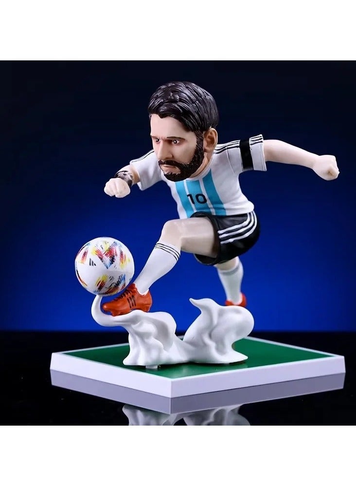 ميسي تمثال ميسي القابل للتحصيل تمثال نجم كرة القدم PVC لديكور المكتب ولمجموعة عشاق كرة القدم - Image 3
