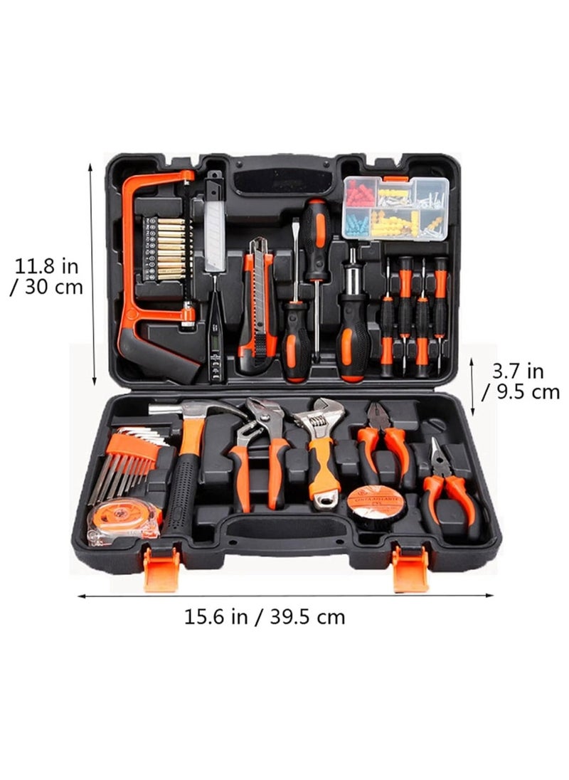 LOOPITYS - 100 Piece Home Tool Box Kit Tool Box Sets Socket Wrench Auto Repair Tool Box Combination Package Mixed Tool Box Set Hand Tool Box Kit with Plastic Tool boxbox Storage Case for Home Car Portable - Image 1