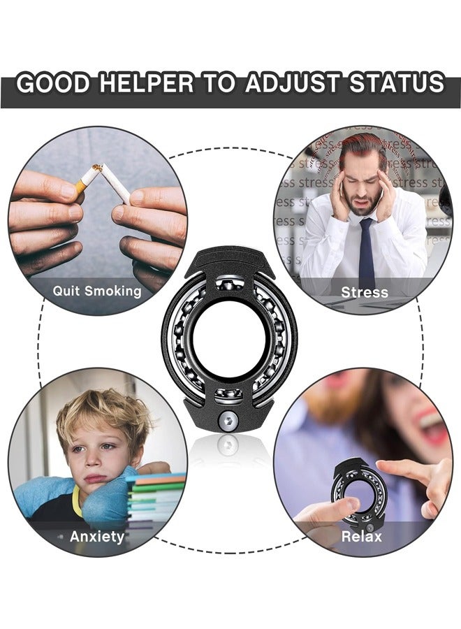 Metal Toys Relief Toys Stress Reduction Anxiety Relief Metal Finger Hand Toy for Adults Birthday Party Christmas Relieving Boredom Anxiety (Black) - Image 5