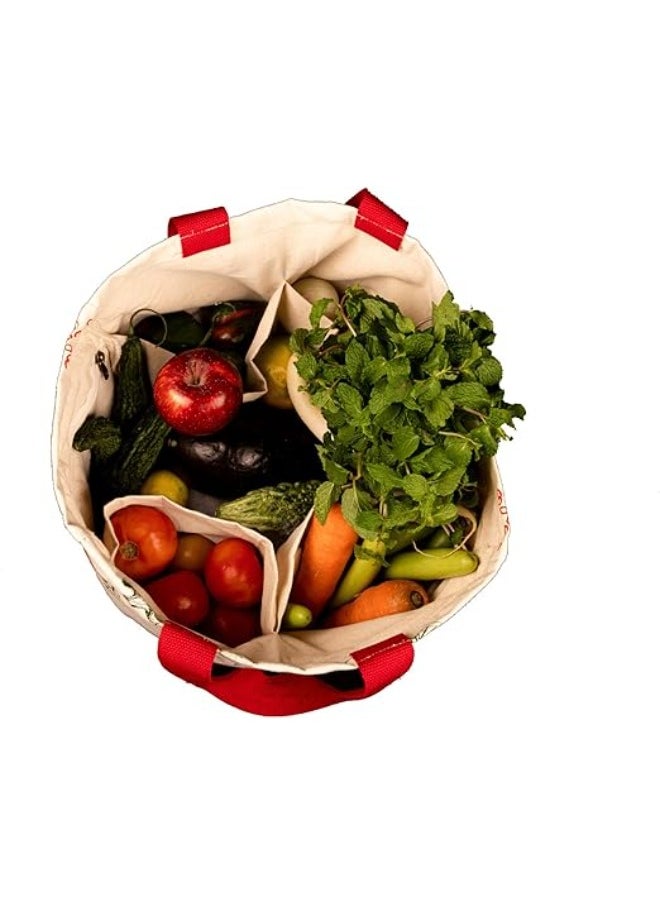 earthsave Earthsave Multi Pocket Vegetable Bag - Orange| Reusable Storage Bag| Shopping Bag| Pouches for Fruits, Vegetables & Accessories  - Image 2