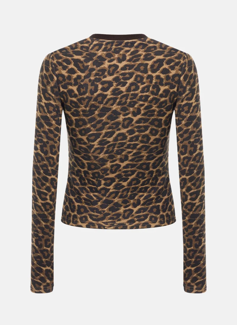 Lichi Leopard print fitted cardigan
