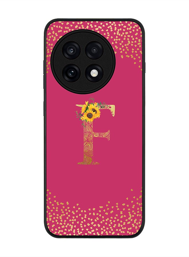 Stylizedd For OnePlus 13R / Ace 5 Pro Case,Slim fit Camera Protection, Shockproof Thin Phone cover  - Custom Floral Monogram - F ( Deep Pink )