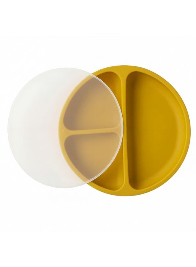 Premium Silicone Divided Suction Baby Plate with Lid - Spill-Proof Toddler Feeding Tray & Food Storage - Image 1
