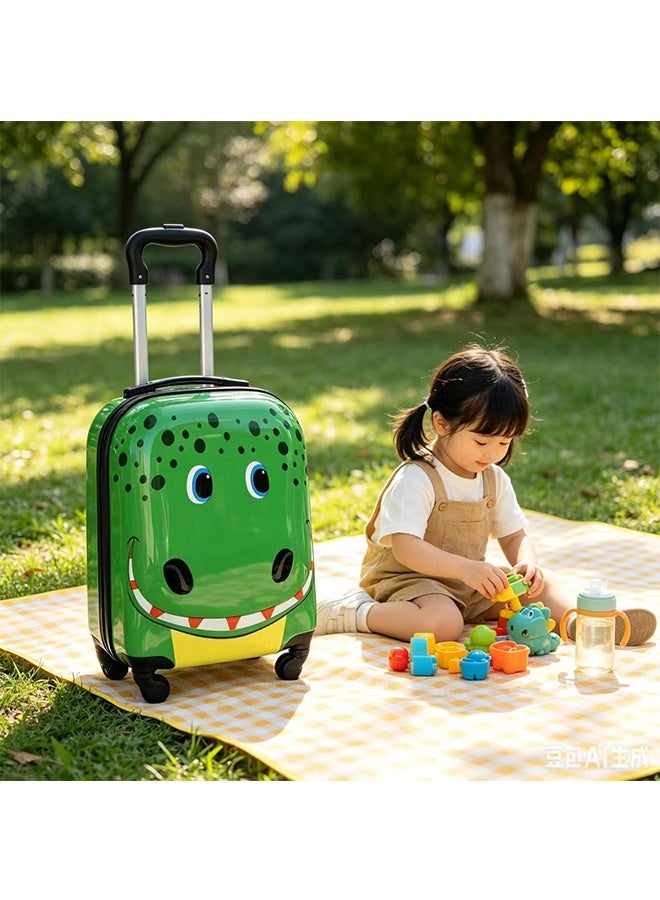 JCB CHIC 18-Inch Kids Carry‑On Luggage,Cute Cartoon Children's Rolling Suitcase with 4‑Wheel, Lightweight Travel Trolley Luggage for Boys Girls - Image 1
