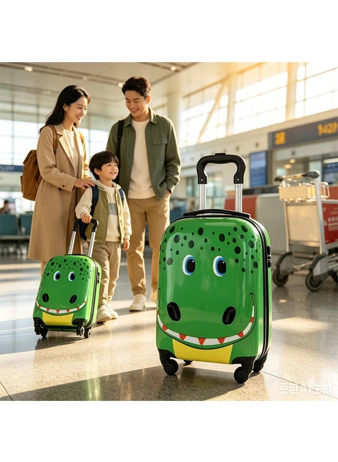 JCB CHIC 18-Inch Kids Carry‑On Luggage,Cute Cartoon Children's Rolling Suitcase with 4‑Wheel, Lightweight Travel Trolley Luggage for Boys Girls - Image 4