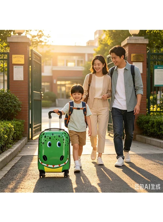 JCB CHIC 18-Inch Kids Carry‑On Luggage,Cute Cartoon Children's Rolling Suitcase with 4‑Wheel, Lightweight Travel Trolley Luggage for Boys Girls - Image 3