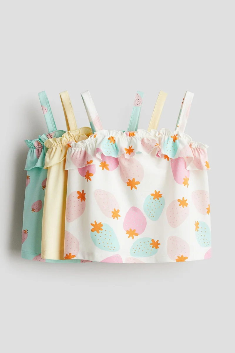 اتش اند ام 3-pack flounce-trimmed strappy tops