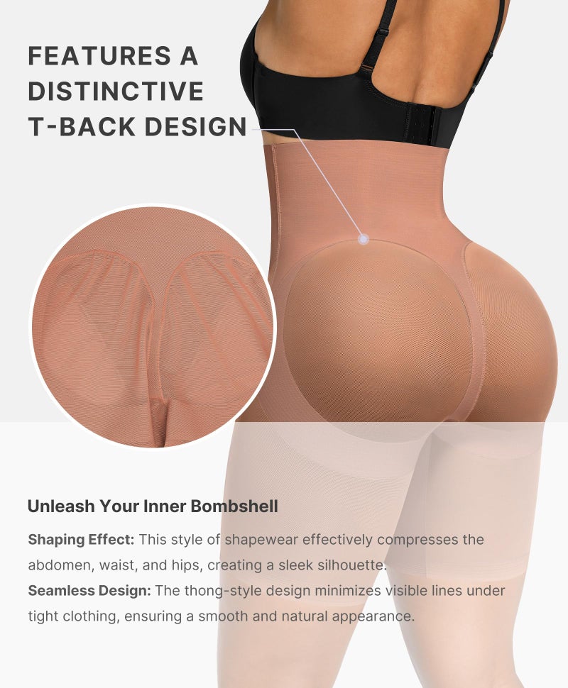 SHAPELLX Shapewear for Women Tummy Control Butt lifting Body Shaper High Waist Shaping Waist Trainer Slimmer Shorts Brown - Image 2