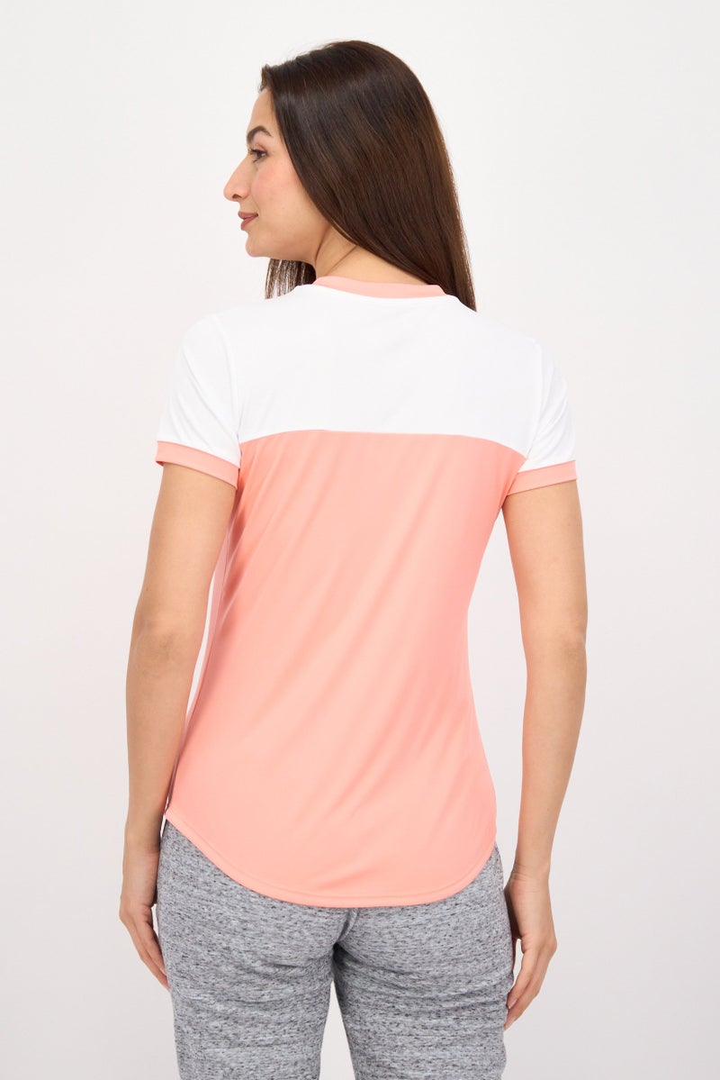 asics تي شيرت جري نسائي بقصة ضيقة بأكمام قصيرة، وردي - Image 2