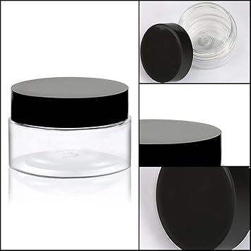 Luckious 4PCS 30G Empty Jars Wide Mouth Travel Storage Cosmetic Cream Jar Clear Round Plastic Bottle Clear Round Plastic Container for Cream Sample Cosmetic Storage With Black Lid - Image 3