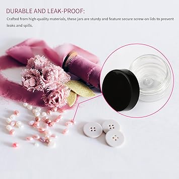 Luckious 4PCS 30G Empty Jars Wide Mouth Travel Storage Cosmetic Cream Jar Clear Round Plastic Bottle Clear Round Plastic Container for Cream Sample Cosmetic Storage With Black Lid - Image 4
