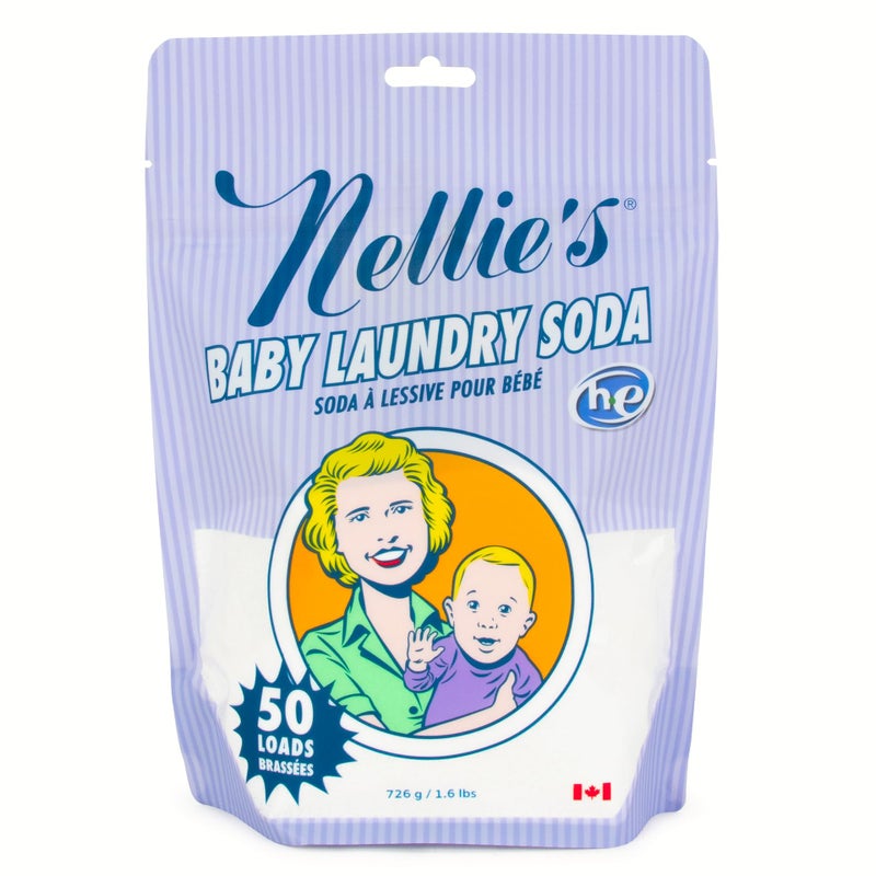 Nellies Natural Baby Powder Laundry Detergent Tin 50 Loads Safe For Infants Sensitive Skin FragranceFree and Hypoallergenic Made in Canada